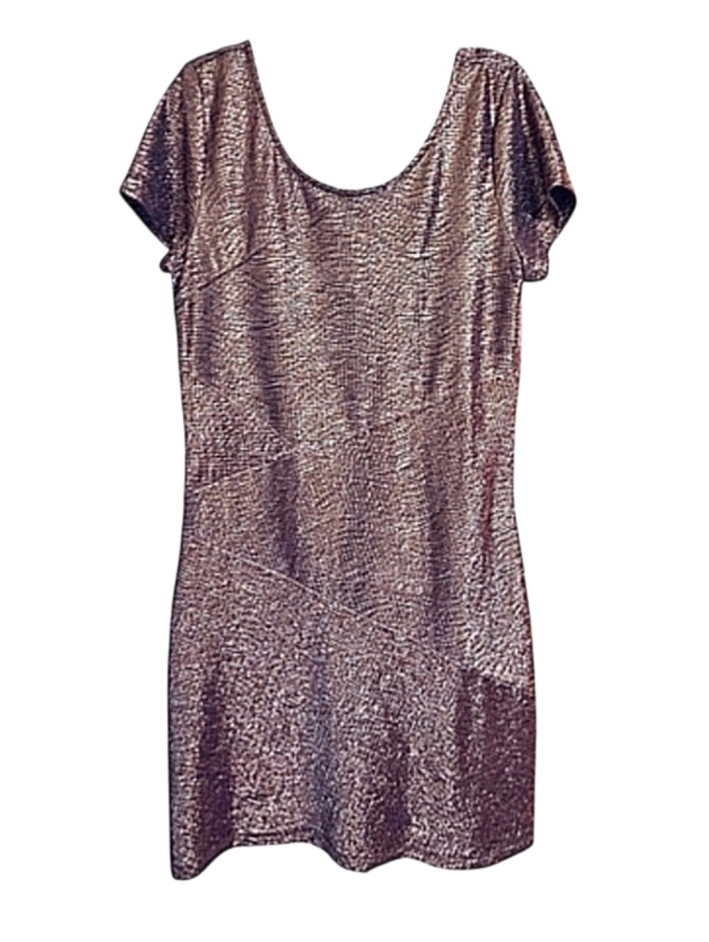 Free People Moonage Daydream Metallic Bodycon Dress Bronze Chocolate Medium